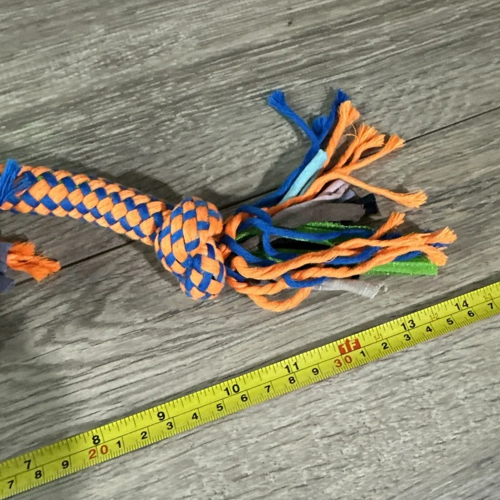Greenbrier Kennel Club Braided Rope Dog Toy Orange Blue‎ Knotted Tug 14 Inch NWT